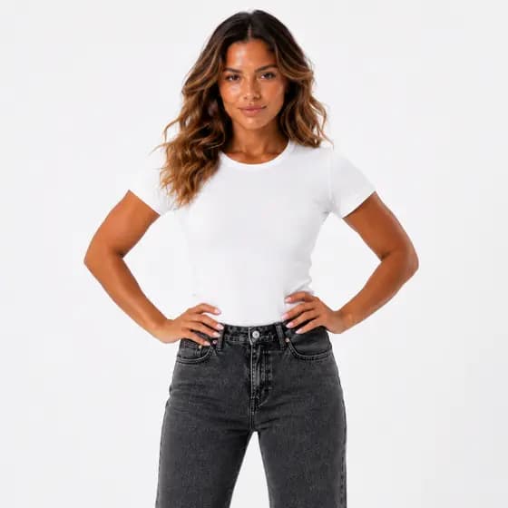 BLUSA BÁSICA FEMININA BRANCA CANELADO RIBANA PREMIUM
