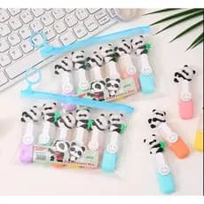 Marca Texto Panda Fofa Kawaii / Kit C/6 Marca Texto/Papelaria/ Marcador Colorido