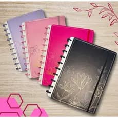 Caderno Inteligente de 8/10/11 Disco FLOR / A5- B5- A4 / Caderno Capa Dura