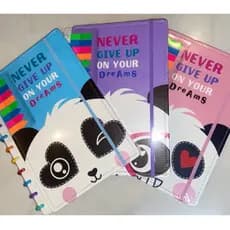 Caderno Inteligente de 8/10/11 Disco c/ Marcador de Páginas PANDA / A5- B5- A4 / Caderno Capa Dura