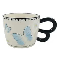Xícara de Cerâmica/ Caneca 400ml/ Caneca Tumbrl/ Presente/ Xícara tumbrl/ Borboleta/ Pinterest