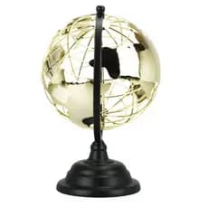 Globo Terrestre Dourado/ Item Decoração/ Item Decoração Escritório/ Enfeite Decorativo/ Globo Terrestre Preto