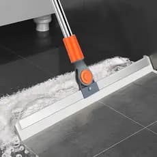 Rodo Vassoura Mágica de Silicone Multiuso para Limpeza de Pisos e Vidros com Cabo Extensor 1,20m
