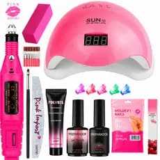 Kit polygel + Lixadeira elétrica de unha + cabine sun led/UV