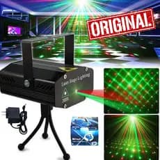 Projetor Holográfico Canhão Laser Luzes Efeitos Festas Baladas Sensor Ritmico Dj Show Natalino Rgb Strobo Portátil Tripé