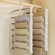 Kit Cabides 7 Divisório Para Calças Toalhas Cachecóis Organizador De Roupa Aço Inox Reforçado Resistente-772