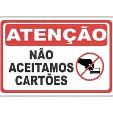 kit 3 adesivos não aceitamos cartões 20x30