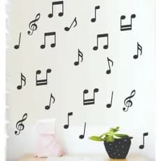 25 Adesivos Notas Musicais Variadas - com 7cm  Altura decorativo de parede