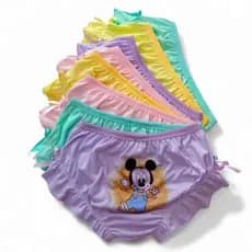 kit de 10 Calcinhas Infantil  Menina Lisa Com Estampa de personagens