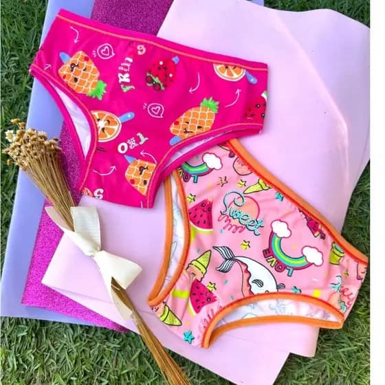 kit 10 Calcinhas Infantil Menina Moça Poliamida Premium