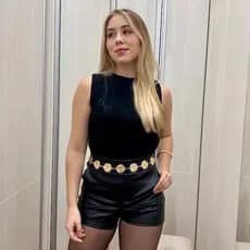 Blusa Cropped Regata Modal Tricot Trabalhada Gola Redonda Primavera/Verao Moda Feminina Wica Malhas