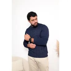 Sueter Masculino Tricot - Blusa de Frio de Tricô Manga Longa Básica Elegante Confortável