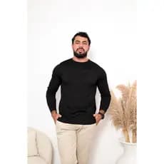 Blusa Masculina Lisa de Frio Suéter de Tricot Inverno Gola Redonda