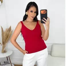 REGATA CROPPED FEMININA DECOTE V LISA  MODAL TRICOT ELASTICA MODA CASUAL CONFORTAVEL PRIMAVERA VERAO
