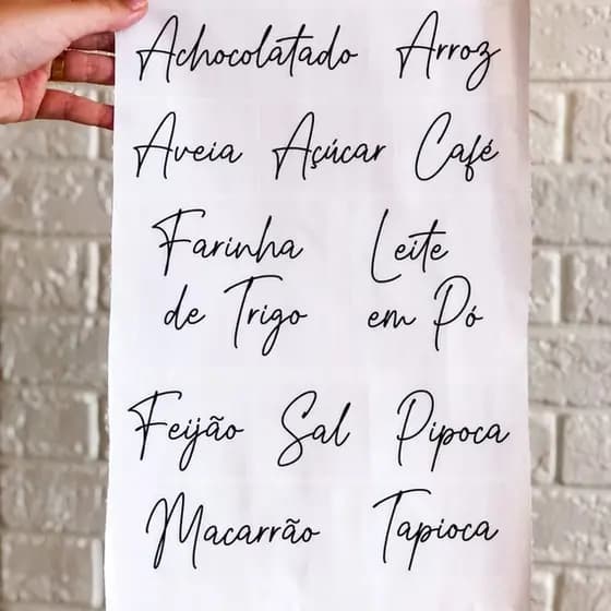 12 Etiquetas Adesivas Grandes para Mantimentos A Prova d'Água Transparentes