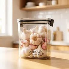 Potes Herméticos Geladeira | 950ml - Porta-Alho, Porta-Cebola | Porta Mantimentos