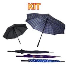 KIT 10 Guarda Chuva Reforcado Automático Grande Resistente tipo Espetão