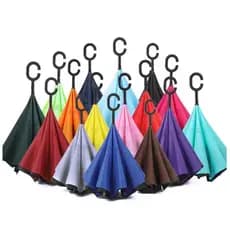 Kit 5/10 Guarda-Chuva Invertido Feminino Grande Reforçado Duplo Camada Resistente Sortidos
