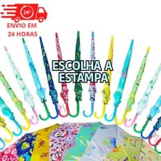 Guarda Chuva Infantil Sombrinha para menino e menina automatico com apito estampado e liso