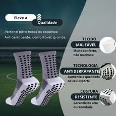 Meias Antiderrapantes Futebol Adulto Kit 1 ou 2 Pares Conforto Estabilidade Performance em Jogo