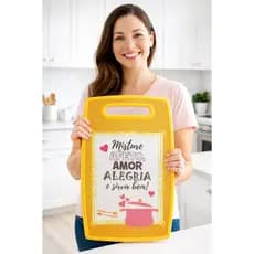 Tábua De Corte Carne Plástica Decorativa Cozinha Com Frase Carinhosa presente  Dia Das Mães