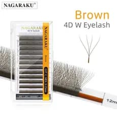 NAGARAKU Marrom W Forma 4D Extensões De Cílios Natural Denso Fofo Trevo Postiços