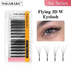 NAGARAKU Raposa 3D Extensão De Cílios Fofo Em Forma De W Fino Falso Vison Olho De Gato Cauda Longa Volume Natural De
