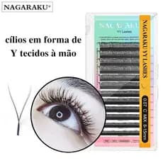 NAGARAKU Extensão De Cílios Postiços Em Formato De mink premium De Tecido Flexível Com Comprimento YY