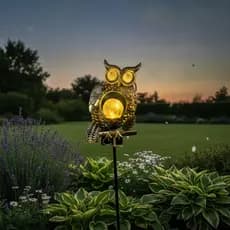 Coruja Jardim Estaca Luz Recorte Bonito Caprichoso Para Quintal , Gramado