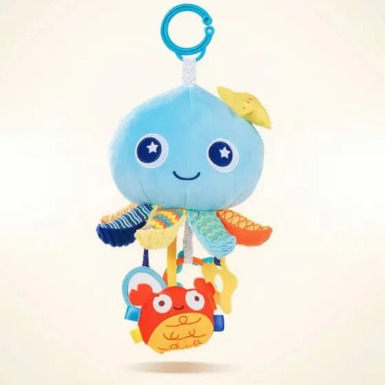 Polvo Brinquedo Macio Carrinho De Com Mordedor Enrugado Portátil Para Bebês , Berço , Assento De Carro
