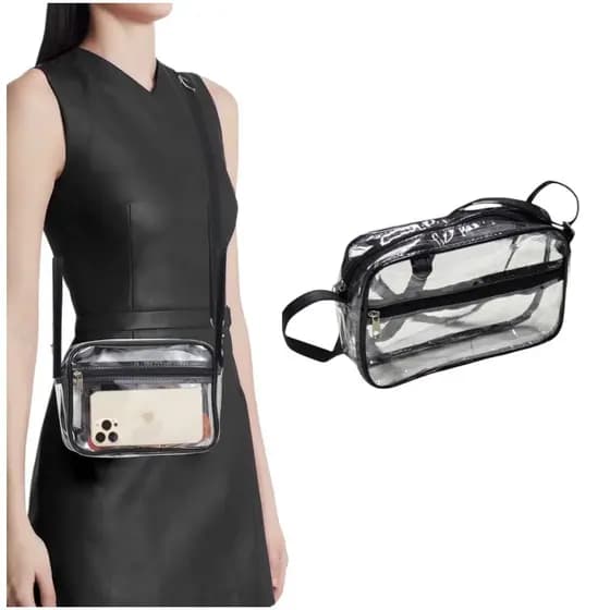 Bolsa Crossbody Transparente  Ajustable – Diseño Fashion, Impermeable y Práctica