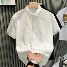 Homens verão meia manga Polo camisa masculina verão meia manga camisa Polo Street Wear luz luxo camiseta masculina