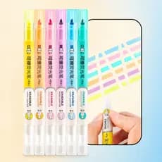 Marca Texto Apagável Neon 6 Cores Pastel Não Borra Alta Qualidade Falicita Anotações Importante