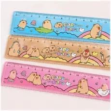 Kit Com 3 Réguas Colorida Capivara Papelaria Fofa Perfeita para Estudos 15cm Linda e Resistente