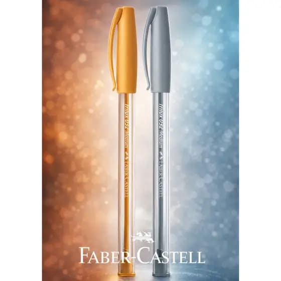 Kit 2 Canetas Faber-castell Ponta Media 1.0 Dourada Ou Prata