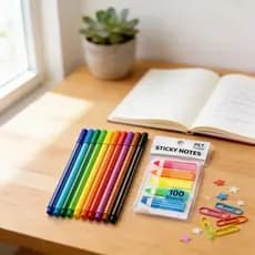 12 Canetas Coloridas + Marcador de Página Lápis kit Estudo Organizado