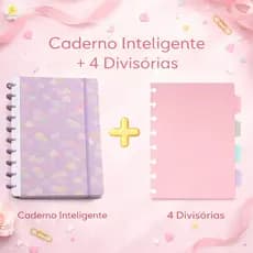 Kit Completo Caderno Disco Estampado + 4 Divisórias Coloridas