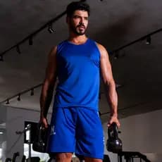 Conjunto Camiseta Regata e Short  Dry Fit Masculina - Casual - Treino - Academia - Esportes - Exercícios - Corrida