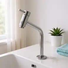 Torneira Banheiro Lavatório Mesa Bica Móvel Metal Link 1/4 Volta Luxo