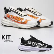 Kit 1 e 2 Pares Tenis Esportivo Feminino Masculino Caminhada