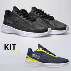 Kit Tênis Masculino Feminino Academia Leve Confortável