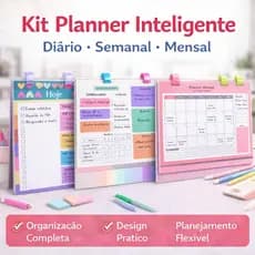 Kit 3 Planner Inteligente Diário Semanal Mensal Cadernos Discos B5 Agenda Calendário Organização Metas Tarefa 50 Folhas