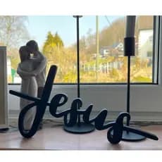 Enfeite Decorativo "Jesus" – Palavra Cristã para Mesa, Parede, Sala, Quarto ou Escritório