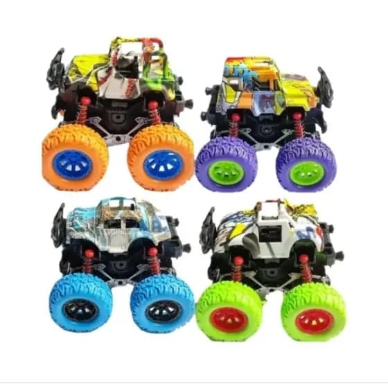 Carrinho De Brinquedo Infantil Militar A Fricção Com Suspensão 4×4 Big Monster Truck