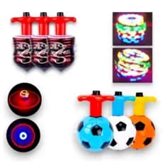 Brinquedo Pião Ou Bola Luminoso Musical Com Luzes Led E Som Lançador Automático