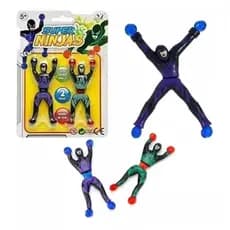 Kit 2 Cartelas Brinquedo Infantil Super Ninjas Colantes Que Gruda Nas Superfícies Geleca Gel