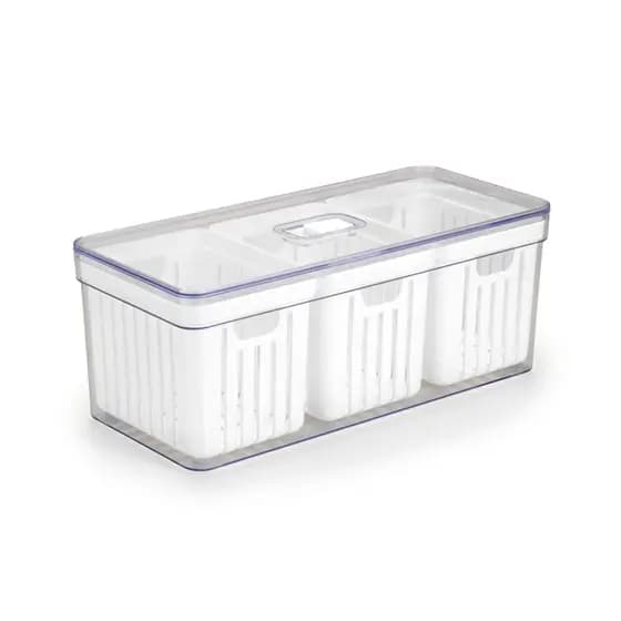 Organizador Geladeira Alto Retangular 3 Cestas 6,8 Litros