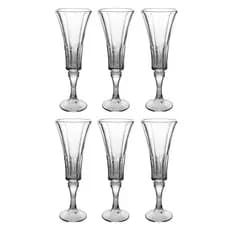 Jogo de 6 Taças Champanhe Jennie 160ml Em Vidro Elegante
