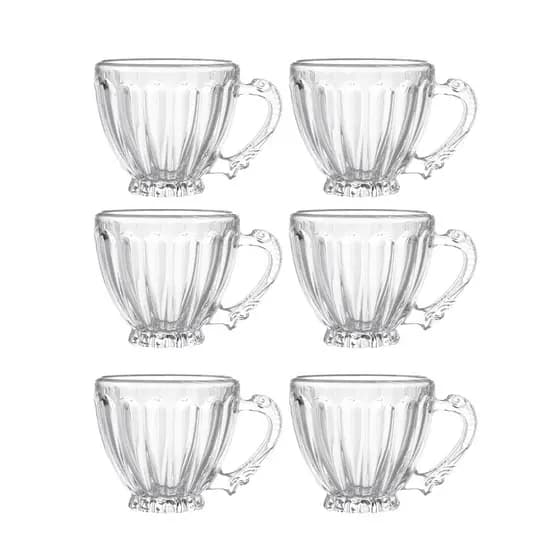 Jogo 6 Xícaras Em Vidro Capuccino 200ml