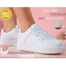Tênis Feminino Academia Plataforma Unissex Cinza Branco